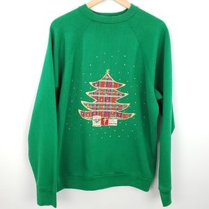 Vintage Green Ugly Christmas Tree Sweater Size XL